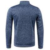 Men's Zip Up Stand Collar Winter Jacket - Black - Sweatshirt Jacket - 4XL - Polyester - image 4
