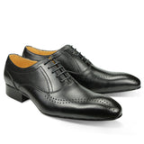 Men's Genuine Leather Brogue Shoes - Black - Men's Formal Shoes - 47 B - Genuine Leather - image 9