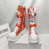 Women's Canvas Chunky Platform Boots - Light Pink - Canvas Boots - 40 B - Canvas - image 19