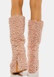 Women's Knee-High Fuzzy Platform Boots - Beige - Fuzzy Boots - 42 B - Faux Fur/PU Leather - image 28