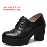 Women's Real Leather Mary Jane Platforms - Black - 2 / 8cm - 10.5 B - Genuine Leather - image 23