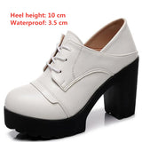 Women's Real Leather Mary Jane Platforms - White - 3 / 10cm - 10.5 B - Genuine Leather - image 28