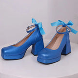 Funki Buys | Shoes | Women's Square Toe Block Heel Platforms