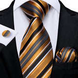 Men's 3 Pcs Premium Silk Tie Sets - MJ-7637 - One Size - Silk/Polyester - image 13