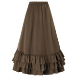 Women's Gothic Victorian Steampunk Skirt - Black - Ruffled Skirts - XXXL - Polyester - image 6