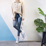 Women's High Platform Zipper Sneakers - Navy - Platform Sneakers - 43 B - Canvas - image 33