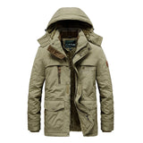 Men's Winter Hooded Windbreaker Parka - Black - Hooded Parka - 6XL - Polyester - image 2