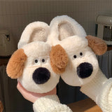 Women's Sweet Cartoon Dog Plush Slipper - Khaki - Dog Slippers - L - Plush - image 3