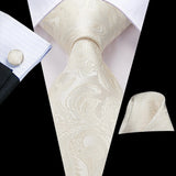 Men's 3 Pcs Champagne Silk Tie Sets - N-3229 - One Size - Silk/Polyester - image 16