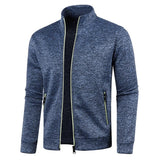 Men's Zip Up Stand Collar Winter Jacket - Black - Sweatshirt Jacket - 4XL - Polyester - image 10