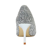 Women's High Heel Glitter Prom Pumps - Gold - 9.5cm / Glitter Shoe - 43 B - PU Leather - image 36