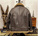 Men's Genuine Leather Sheepskin Jacket - Black - Bomber Jacket - 6XL - Genuine Leather - image 36