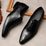 Men's Italian Handmade Oxford Shoes - Brown - C / Oxford Shoes - 45 B - Genuine Leather - image 10