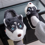 Unisex Alaskan Dog Slippers - Dark Gray - Slipper - 44-45 - Plush - image 3