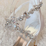 Women's Crystal Satin Wedding Sandals - Red - Dress Shoes - 11 B - PU Leather - image 6
