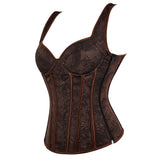 Women's Shoulder Strap Lace Up Corsets - Brown - 1 - Corset Top - 6XL - Polyester - image 3