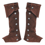Men's Women's Cosplay LARP Boot Covers - Brown - Boot Covers - One Size - PU Suede Leather - image 14