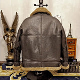 Men's Genuine Leather Sheepskin Jacket - Black - Bomber Jacket - 6XL - Genuine Leather - image 3