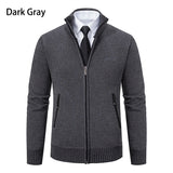 Men's Casual Stand Up Collar Cardigans - Dark Grey - 1 / 8938 / Cardigan Sweater - XXXL - Polyester - image 30