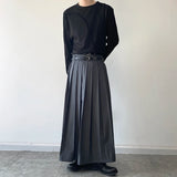 Men's Japanese High Waist Long Pleat Skirt - Black - 5123 - Skirt - XL - Cotton - image 17