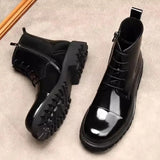 Men's High Quality Leather Chelsea Boots - Black - 1 / Patent / Dress Boots - 45 B - Genuine Leather - image 2