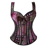 Women's Pretty Strappy Lace Up Corset - Purple - Corset Top - 6XL - Polyester - image 1