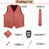 Men's Formal 4 Pcs Silk Slim Waistcoat Sets - Dark Blue - MS-0020 - 4 PCS - Vest Set - XXXL - Silk - image 18