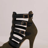 Women's Spike Heel Gladiator Sandals - Blue - Buckle Sandals - 12 B - PU Leather - image 35