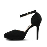 Women's Buckle Strap Formal Dress Shoes - Black - 2 / Suede / Shoes - 42 B - PU Leather - image 22