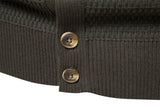 Men's Mock Neck Button Knit Cardigan - Khaki - Mock Neck Cardigan - Size XXL 88-95 kg - Cotton - image 15