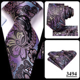 Men's 3 Pcs Purple Silk Wedding Tie Sets - Purple - 3148 - One Size - Silk - image 35