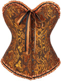Women's Pretty Overbust Corset Bustier - Brass - 819 / Tumeric / Front Clip / Corset - 7XL - Polyester - image 11