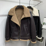 Men's Faux Leather Fleece Bomber Jacket - Black - Men's Jacket - 6XL - Genuine Leather - image 16