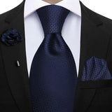 Men's 3 Pcs Tie Hanky Corsage Sets - Purple - 33 - One Size - Polyester - image 2