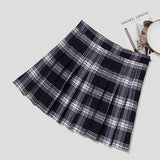 Women's Short Pleated Plaid Skirts A-line - Red - 888 / Plaid Mini Skirt - XXL - Polyester - image 4