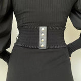 Women's Buckle Strap Waist Cinch Belts - Black - 1 - Waist Cinch Belt - PU Leather - image 8