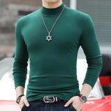 Men's Women's Slim Fit Mock Neck Shirts - Black - Skivvy - 6XL - Polyester - image 3