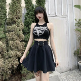 Women's Punk Lace Up Pleated Mini Skirts - Black - 9518-1HS / Skirt - 4XL - Polyester - image 5