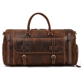 Travel Bags Men's Leather Overnight Bag - Brown - 1 / Design 1 / (58cm) Bag - Large - Genuine Leather - image 33