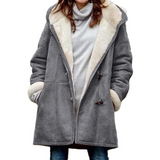 Women's Thick Fleece Hooded Long Coat - Grey - Fleece Jacket - 5XL - image 19