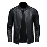Men's Faux Leather Biker Jacket Slim Fit - Black - Biker Jacket - 5XL - PU Leather - image 8