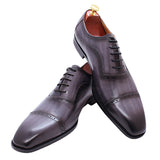 Men's Elegant Leather Oxford Brogue Shoe - Gray - Formal Shoes - 12 B - Genuine Leather - image 37