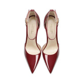 Women's Patent Leather High Heel Stilettos - Wine Red - 1 / 12cm Heel - 45 B - Genuine Patent Leather - image 8