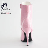 Women's Patent Pointed Toe Ankle Boots - Black - Ankle Boot - 35 B - PU Patent Leather - image 7