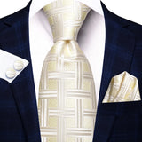 Men's 3 Pcs Champagne Silk Tie Sets - N-3781 - One Size - Silk/Polyester - image 17