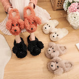 Women's Fluffy Warm Cartoon Dog Slippers - Ivory - 1 - Dog Slip-Ons - XXL - Plush - image 4