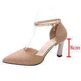 Women's Sparkly Gold Silver Bridal Heels - Gold - Glitter Shoes - 40 B - PU Leather - image 41