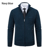 Men's Casual Stand Up Collar Cardigans - Dark Grey - 1 / 8938 / Cardigan Sweater - XXXL - Polyester - image 37
