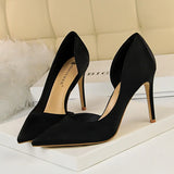 Women's Satin Wedding Party Stilettos - Black - Party Pumps - 40 B - PU Leather - image 46