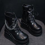 Women's Gothic Punk Platform Ankle Boots - Black - 1 / Matte / Ankle Boots - 43 B - PU Leather - image 7
